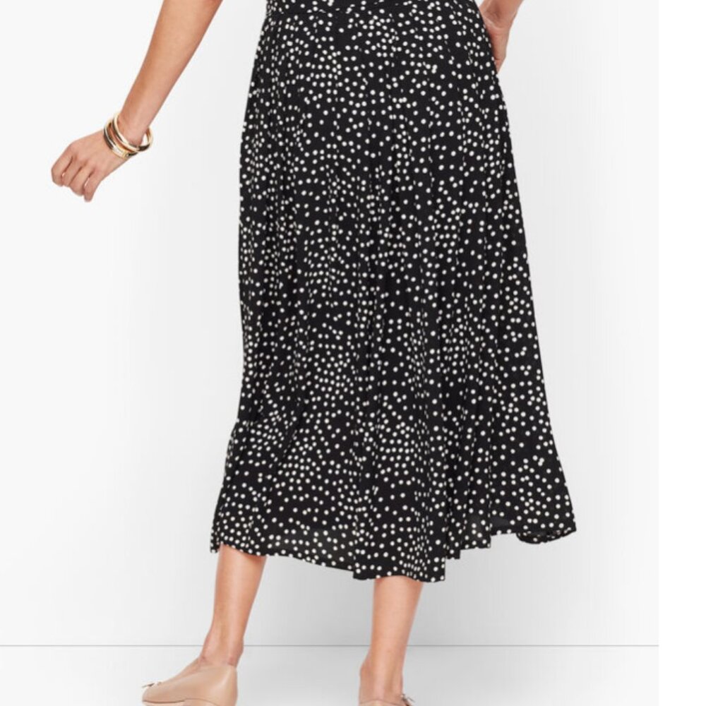 Talbots Dot Button Front Skirt in Black and White - Picture 2 of 6